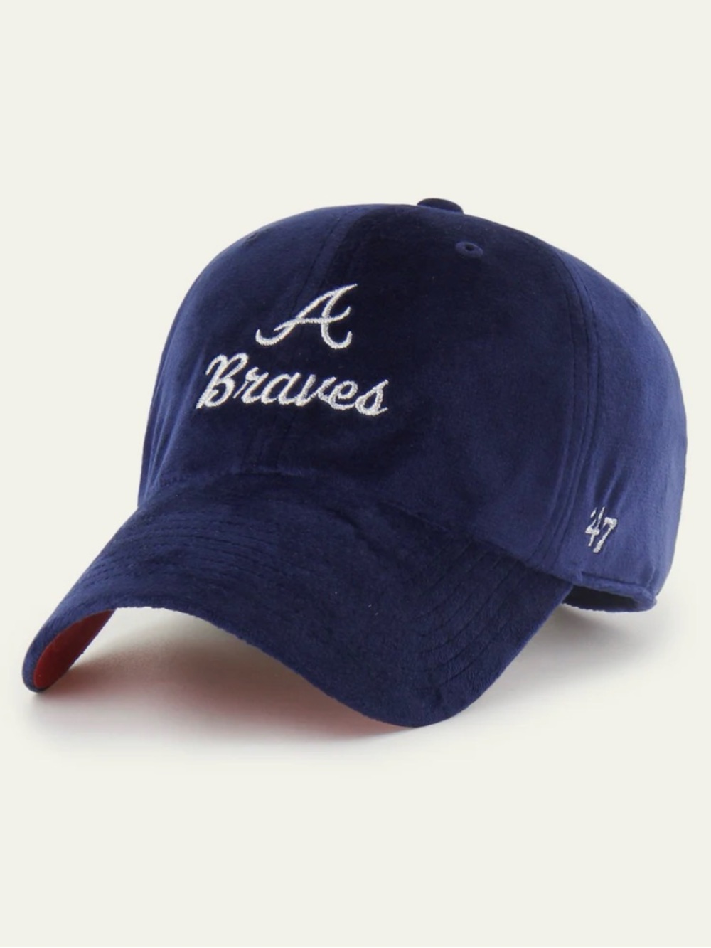 NEW 47 Brand Velour Atlanta Braves Cleanup Hat